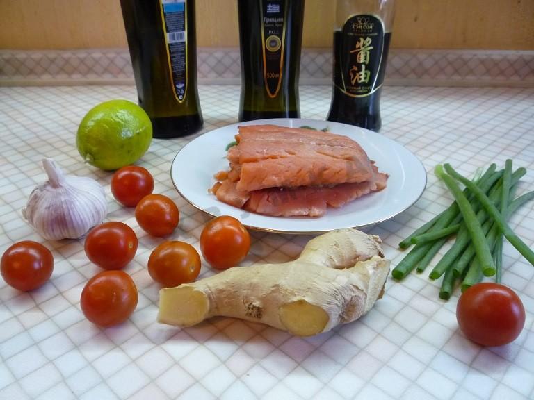 Шаг 1 приготовления Сашими из лосося от Нобуки Матсушима