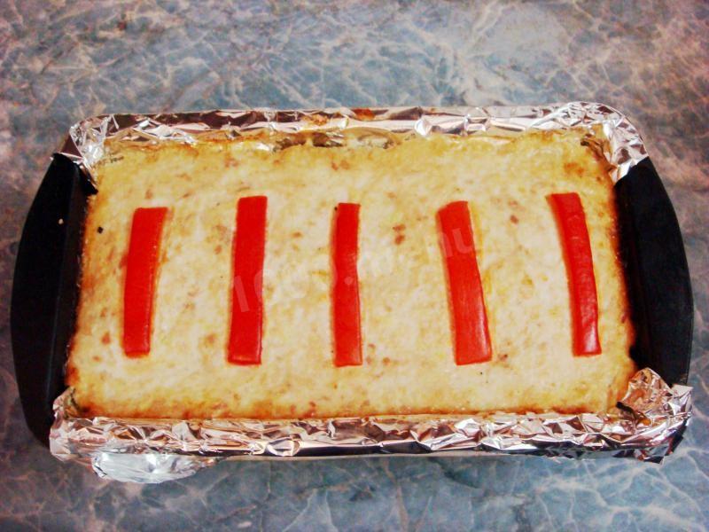 Шаг 16 приготовления Куриный хлеб с сыром и грибами