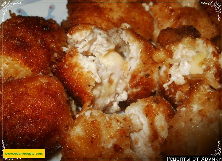 Шаг 11 приготовления Куриные наггетсы с пармезаном и чесноком на сковороде