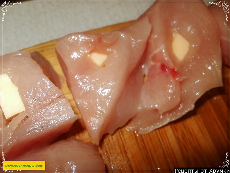 Шаг 5 приготовления Куриные наггетсы с пармезаном и чесноком на сковороде