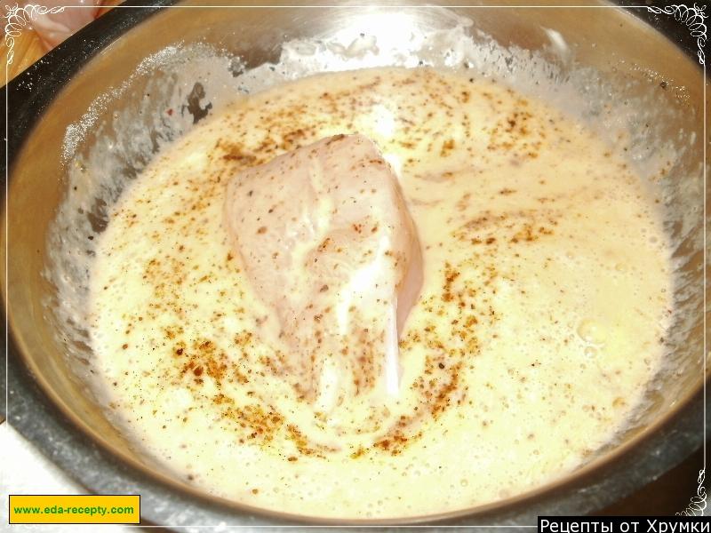 Шаг 9 приготовления Куриные наггетсы с пармезаном и чесноком на сковороде