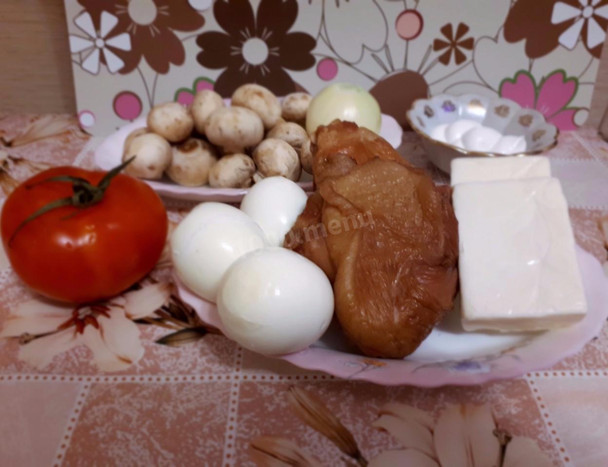 Шаг 1 приготовления Салат с копченой курицей Муж любимый