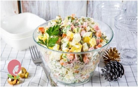 Обложка рецепта Салат Оливье с кукурузой
