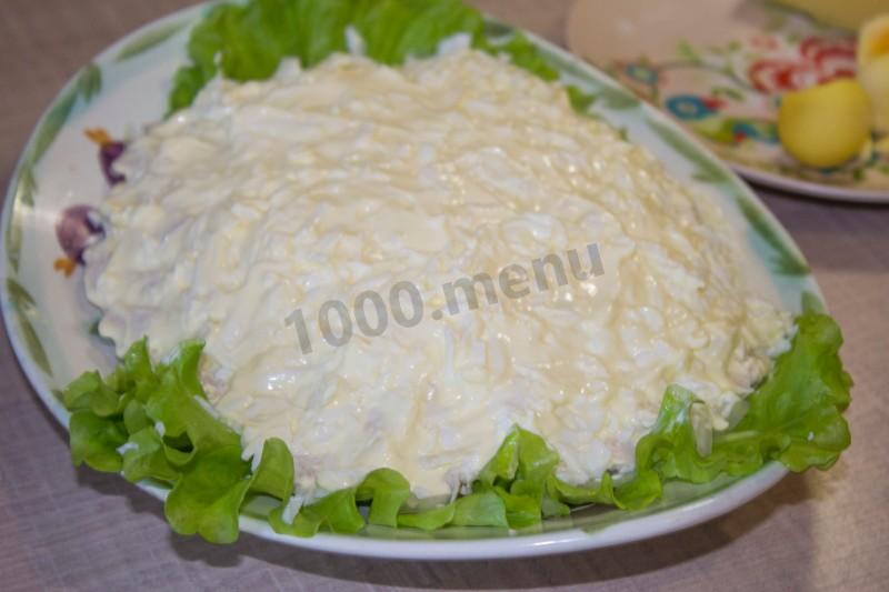 Шаг 13 приготовления Салат Мужской каприз с копченой курицей