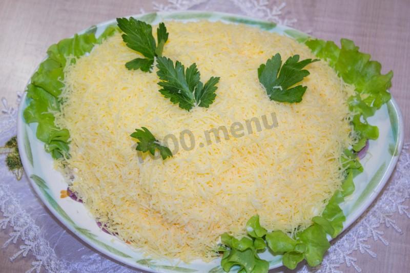 Шаг 15 приготовления Салат Мужской каприз с копченой курицей