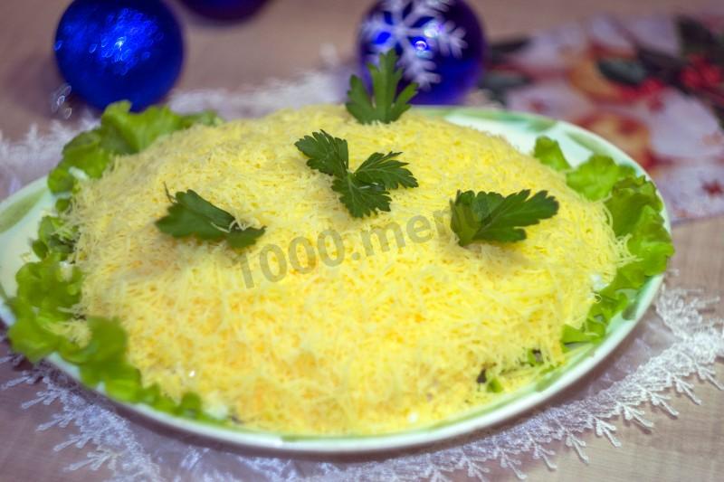 Обложка рецепта Салат Мужской каприз с копченой курицей