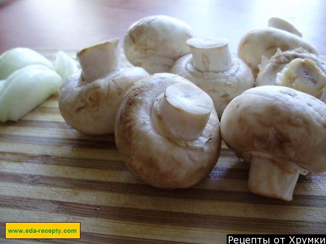 Шаг 3 приготовления Салат со свежими шампиньонами