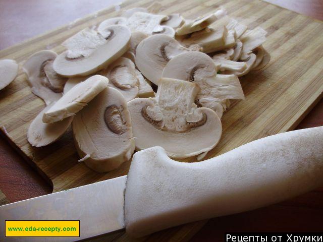 Шаг 4 приготовления Салат со свежими шампиньонами