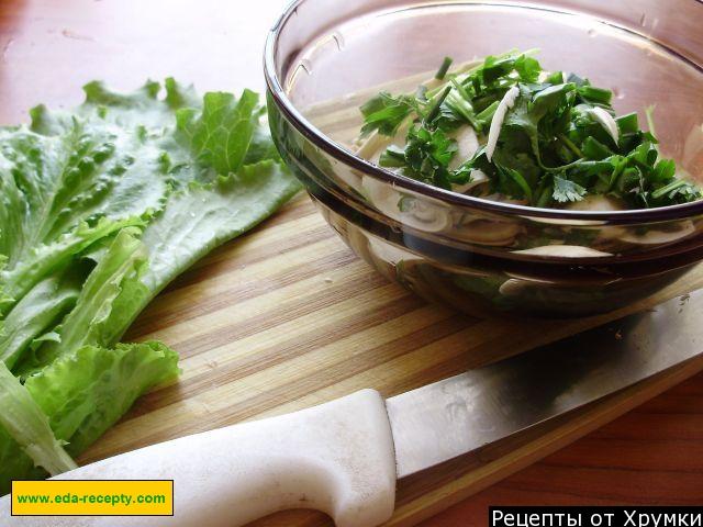 Шаг 6 приготовления Салат со свежими шампиньонами