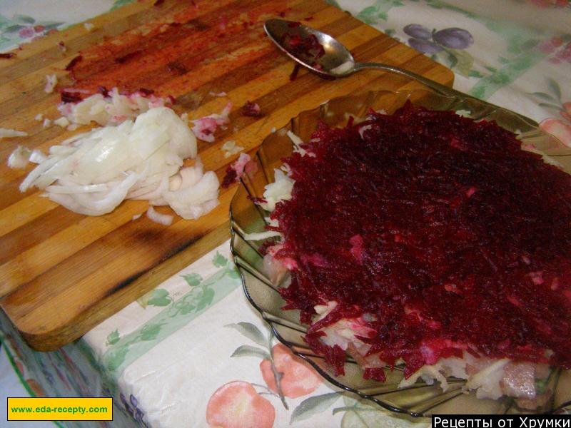 Шаг 9 приготовления Салат свекла, картофель, селедка