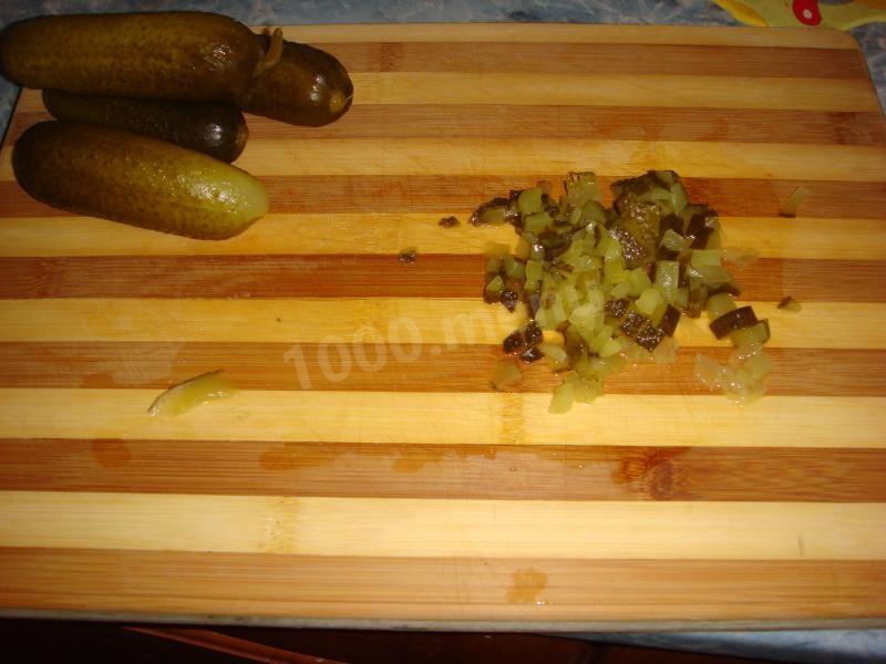 Шаг 3 приготовления Винегрет из квашенки с солеными огурцами