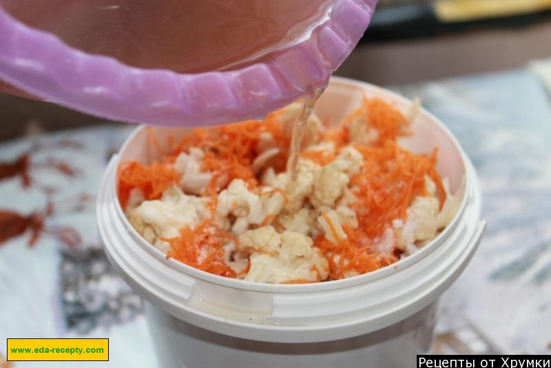 Шаг 8 приготовления Цветная капуста по-корейски