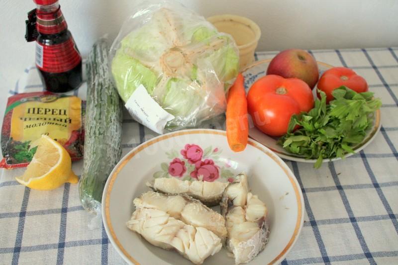 Шаг 1 приготовления Рыбный салат из трески отварной