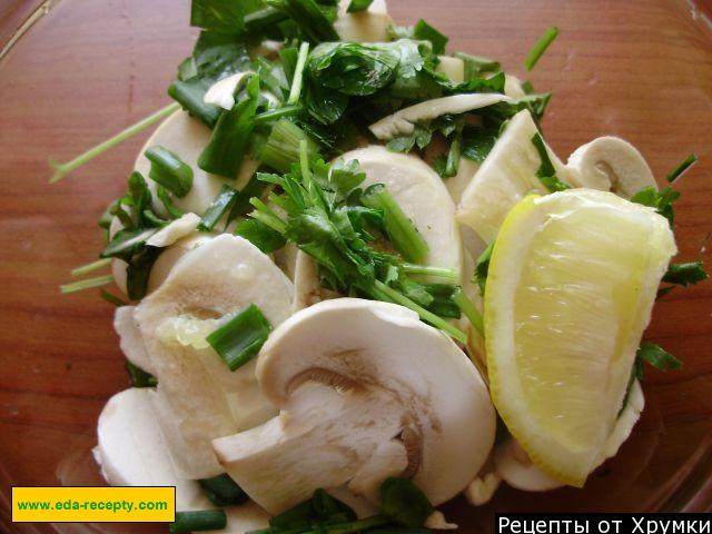 Шаг 4 приготовления Салат Грибной вкусный из свежих шампиньонов