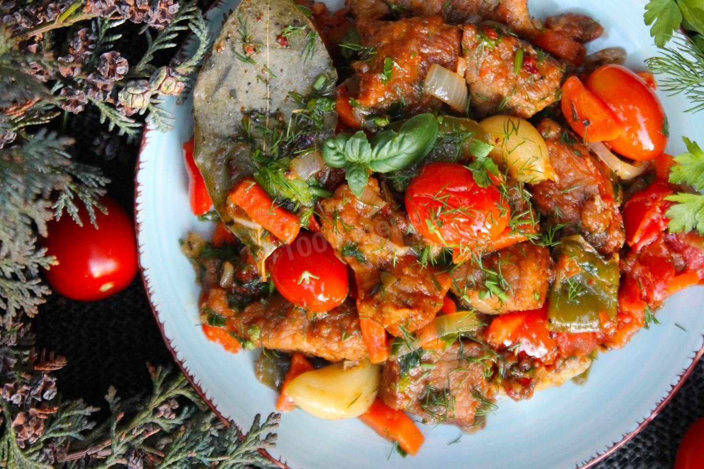 Шаг 13 приготовления Мясо свинины в казане на костре