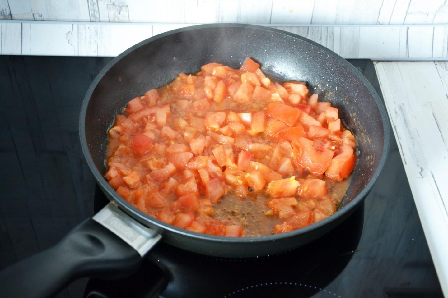 Шаг 6 приготовления Макароны с помидорами