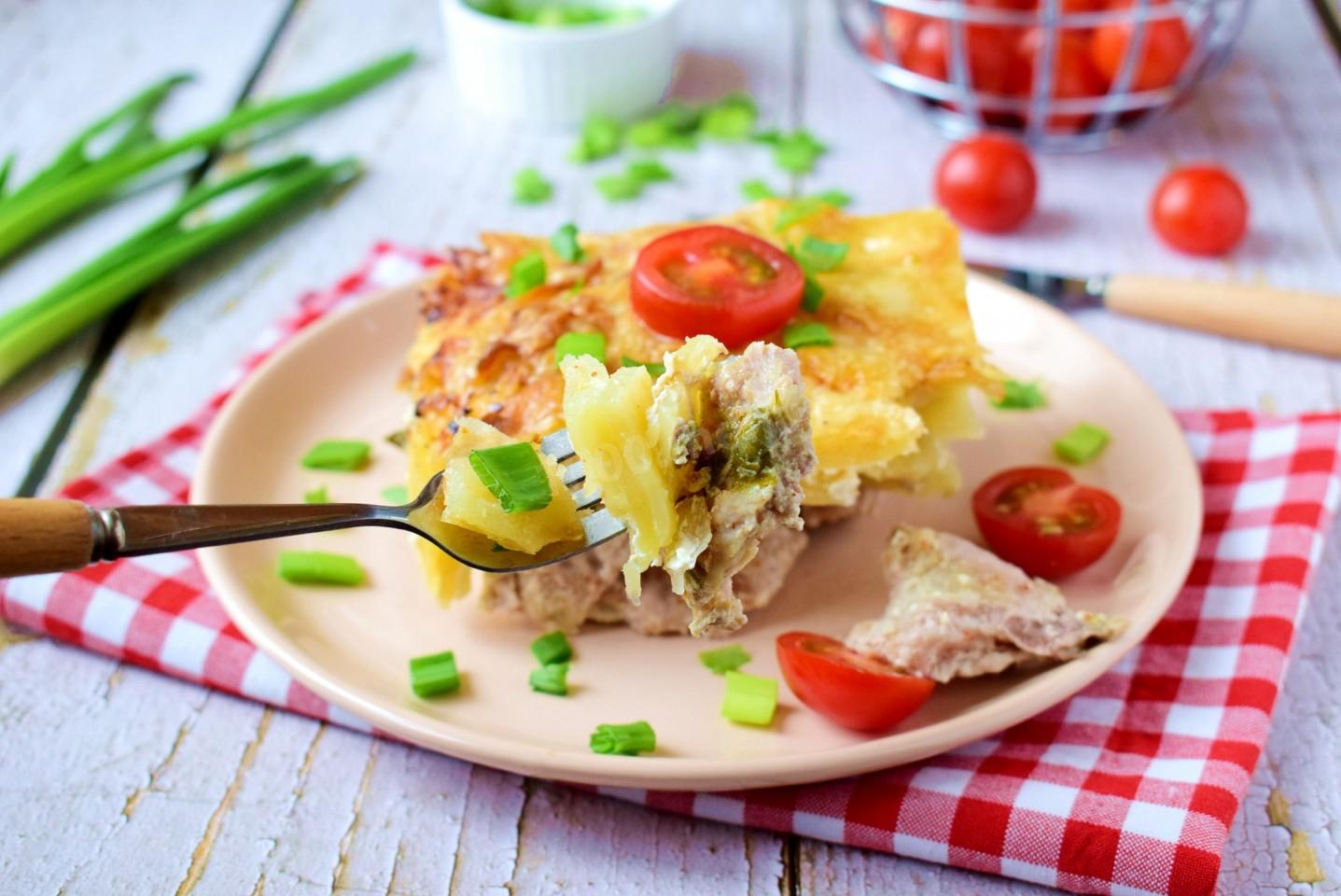 Шаг 10 приготовления Картошка с мясом по французски в духовке