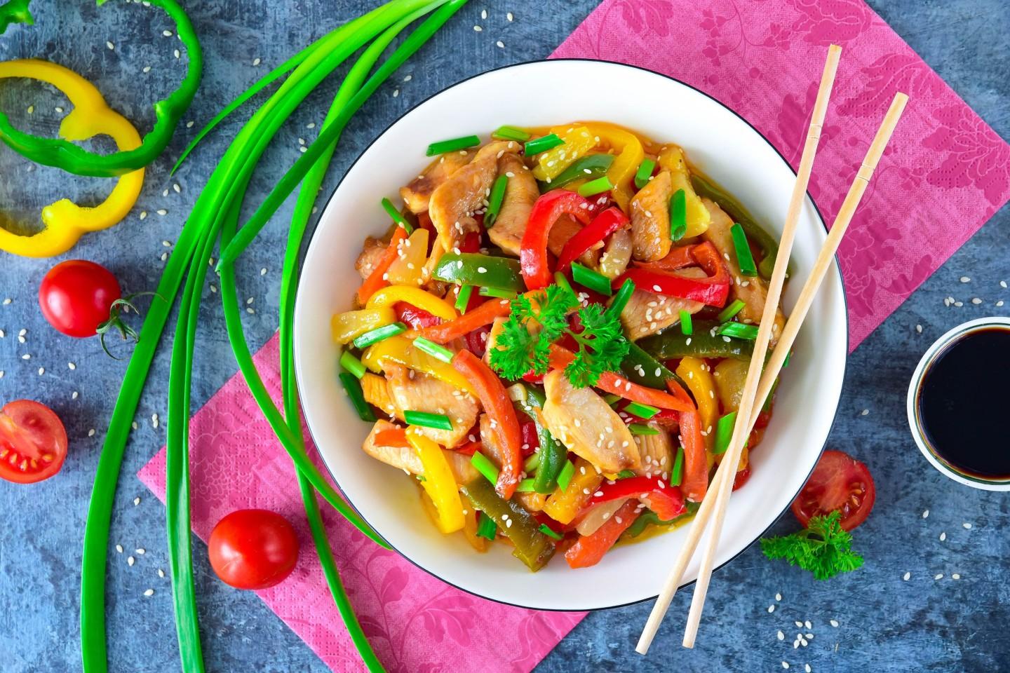 Шаг 13 приготовления Курица с овощами в соусе кисло сладком