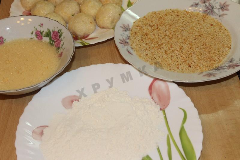Шаг 4 приготовления Аранчини - рисовые шарики с мясной начинкой
