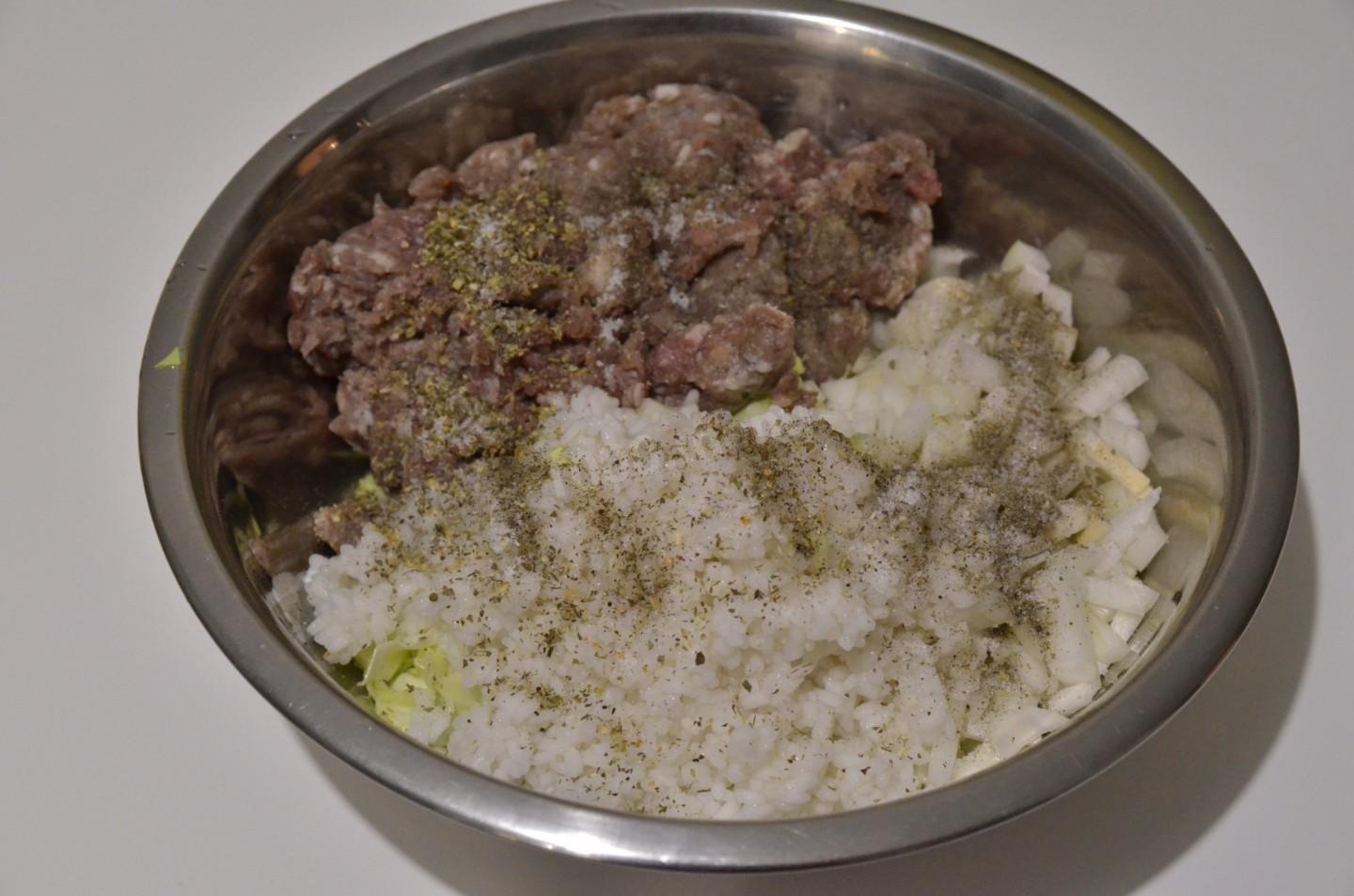 Шаг 8 приготовления Ленивые голубцы с рисом с капустой и фаршем в духовке