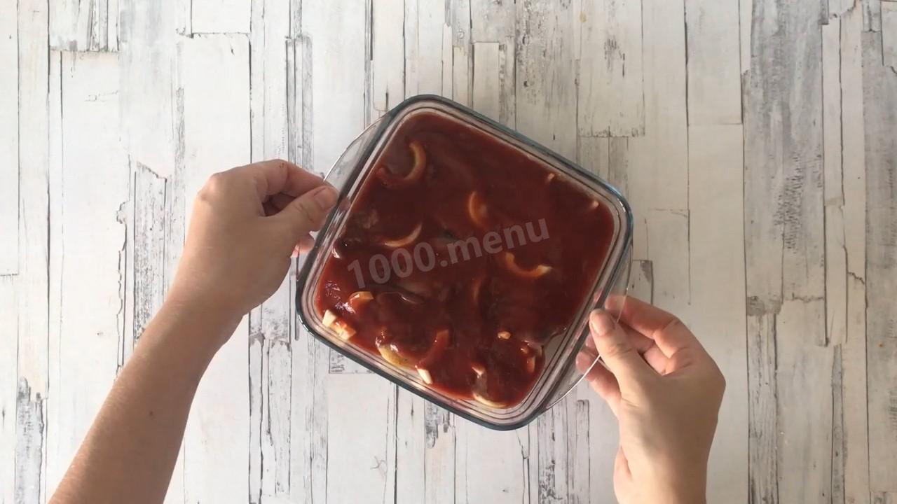 Шаг 8 приготовления Куриная печень в духовке