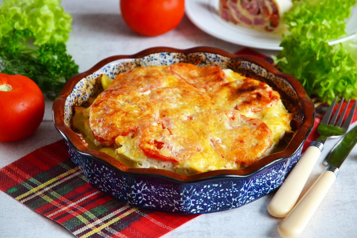 Обложка рецепта Куриное филе с картошкой в духовке