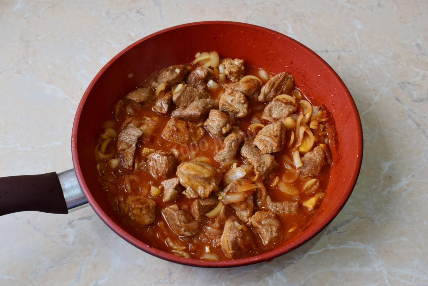 Шаг 8 приготовления Подлив к картофельному пюре с мясом