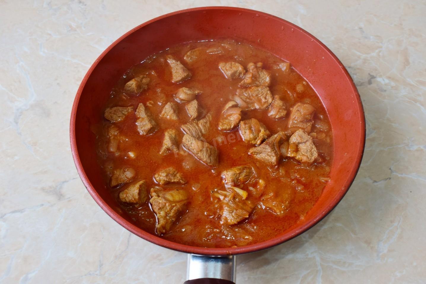 Шаг 9 приготовления Подлив к картофельному пюре с мясом