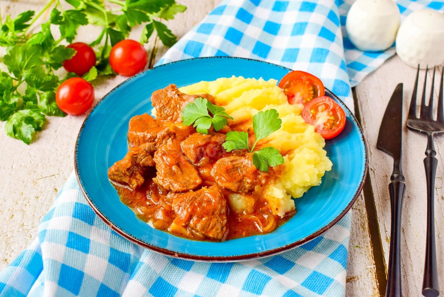 Обложка рецепта Подлив к картофельному пюре с мясом