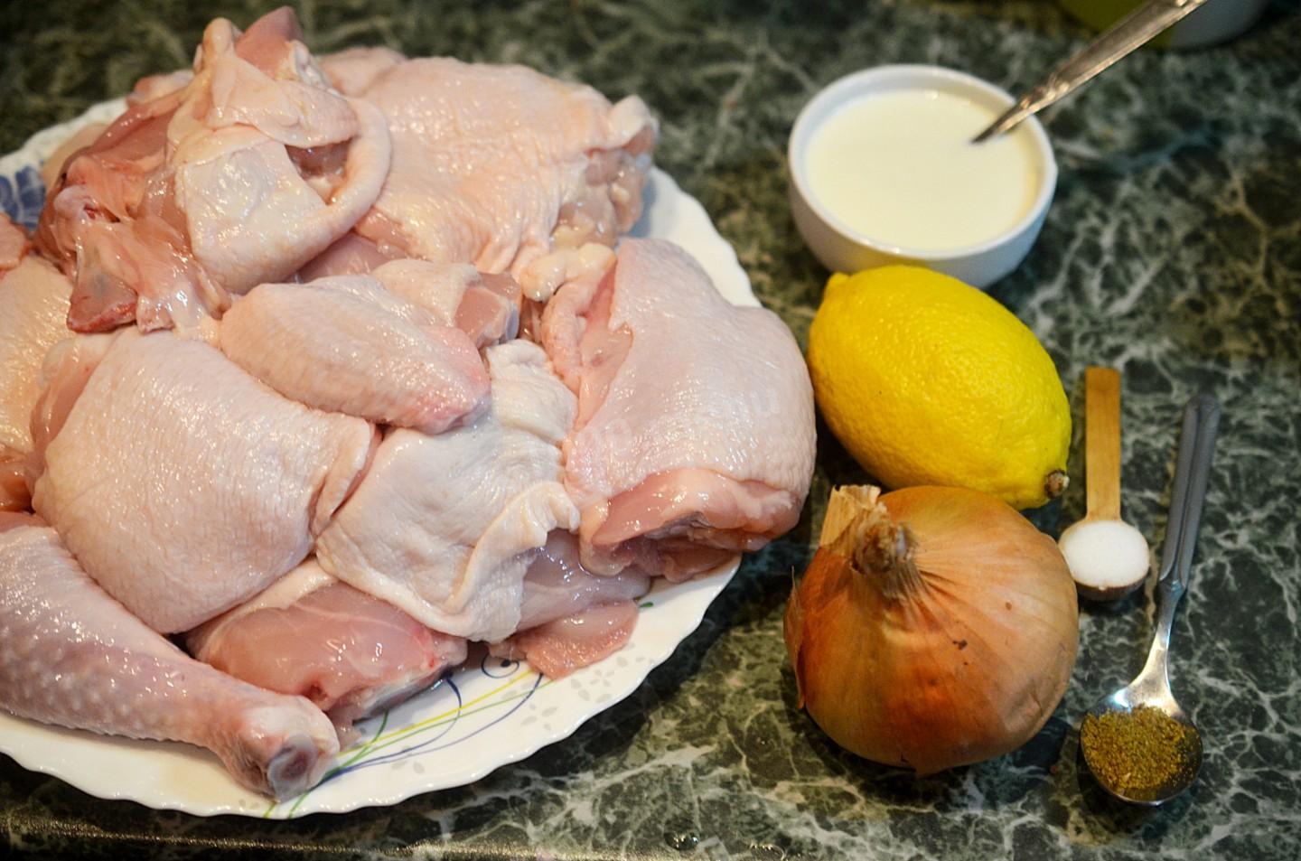 Шаг 1 приготовления Куриный шашлык на мангале