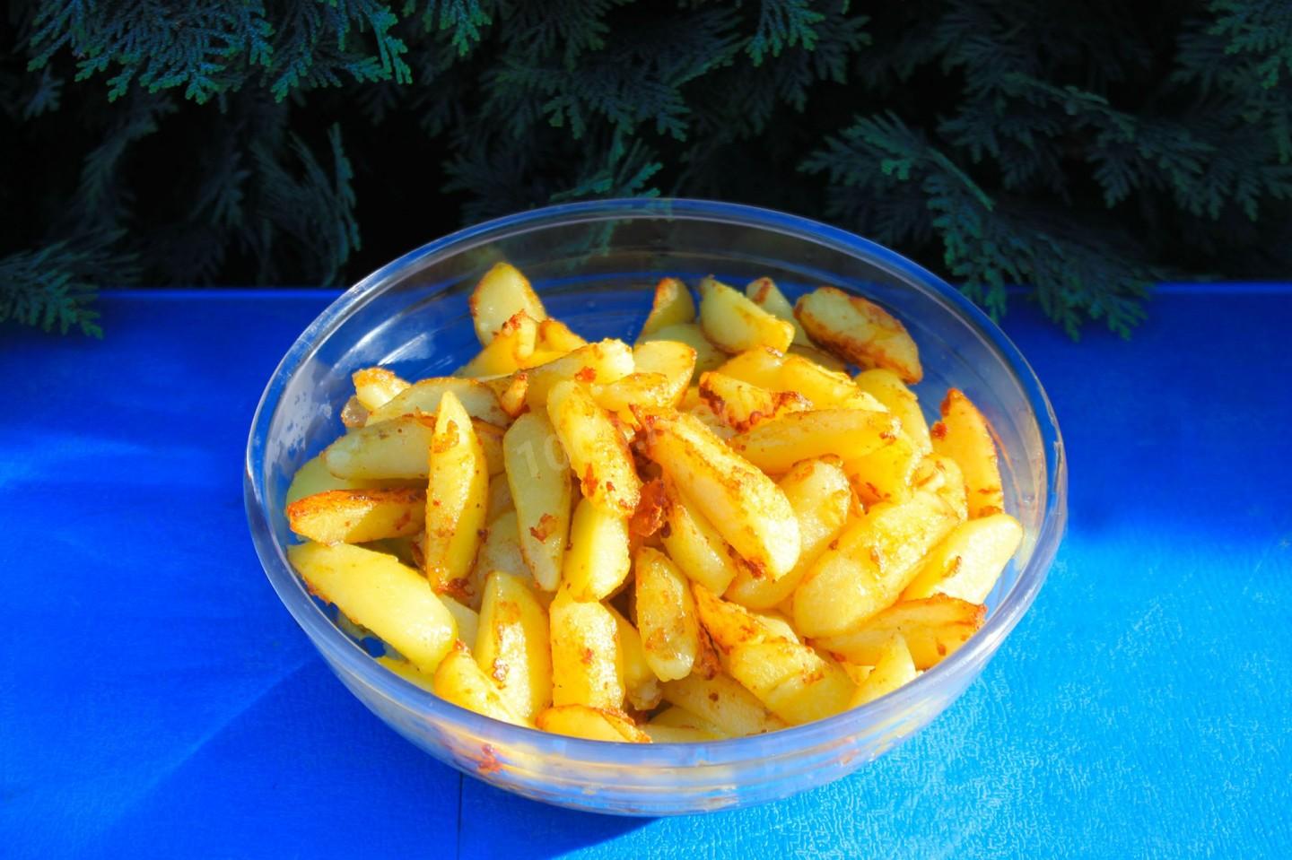 Шаг 13 приготовления Картошка с мясом на костре в казане