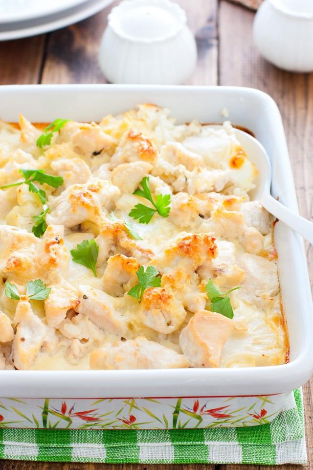 Шаг 9 приготовления Курица с цветной капустой в духовке