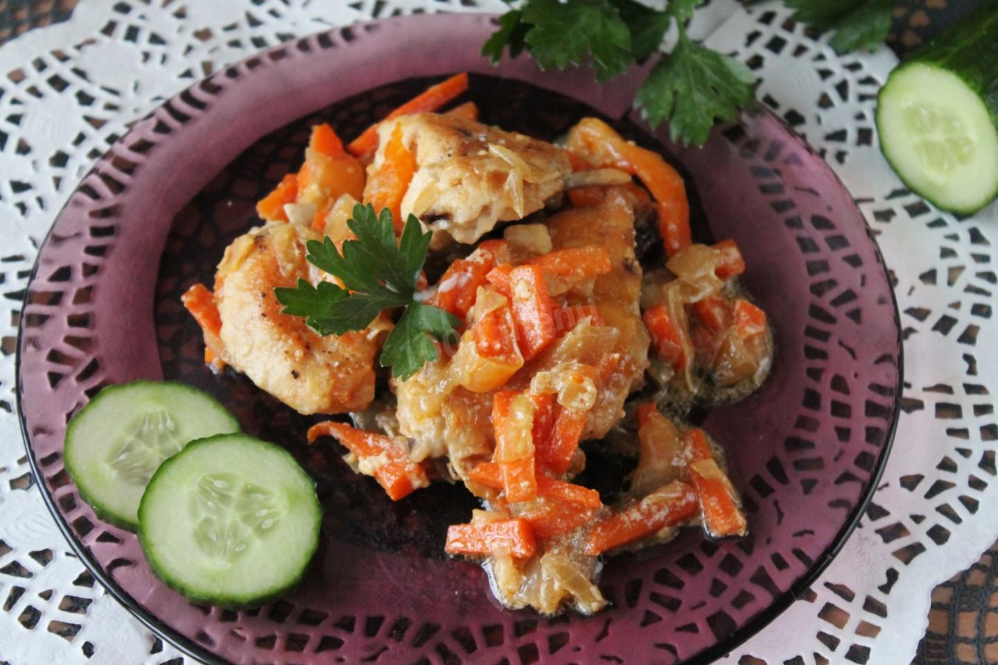 Шаг 7 приготовления Тушеная курица на сковороде