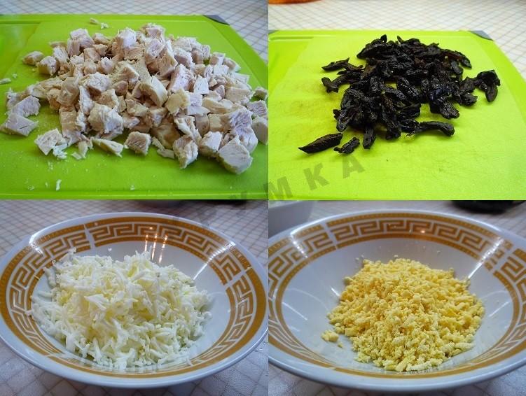 Шаг 2 приготовления Салат Марсель с черносливом