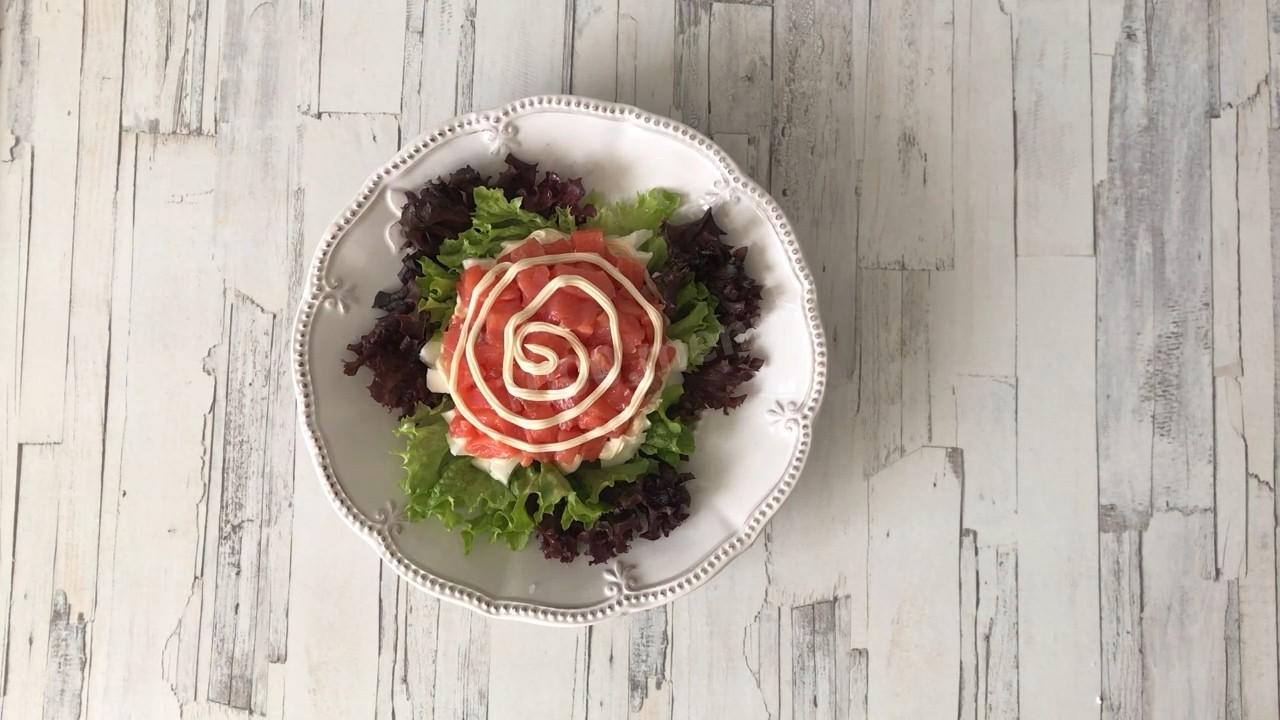 Шаг 7 приготовления Салат Царский с семгой