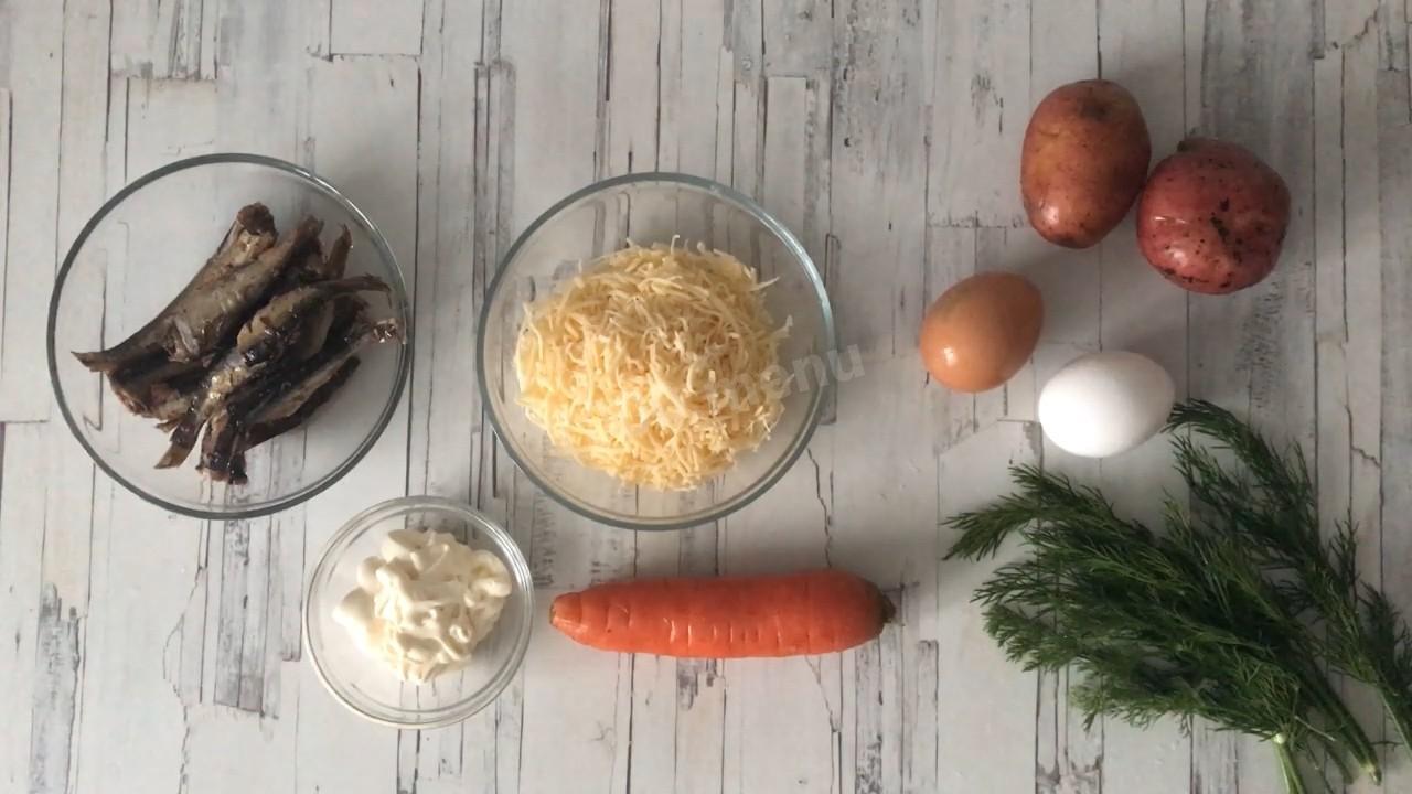 Шаг 1 приготовления Салат Океан со шпротами