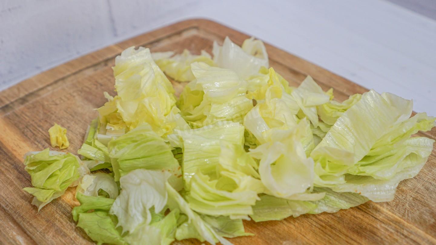 Шаг 6 приготовления Салат с курицей терияки
