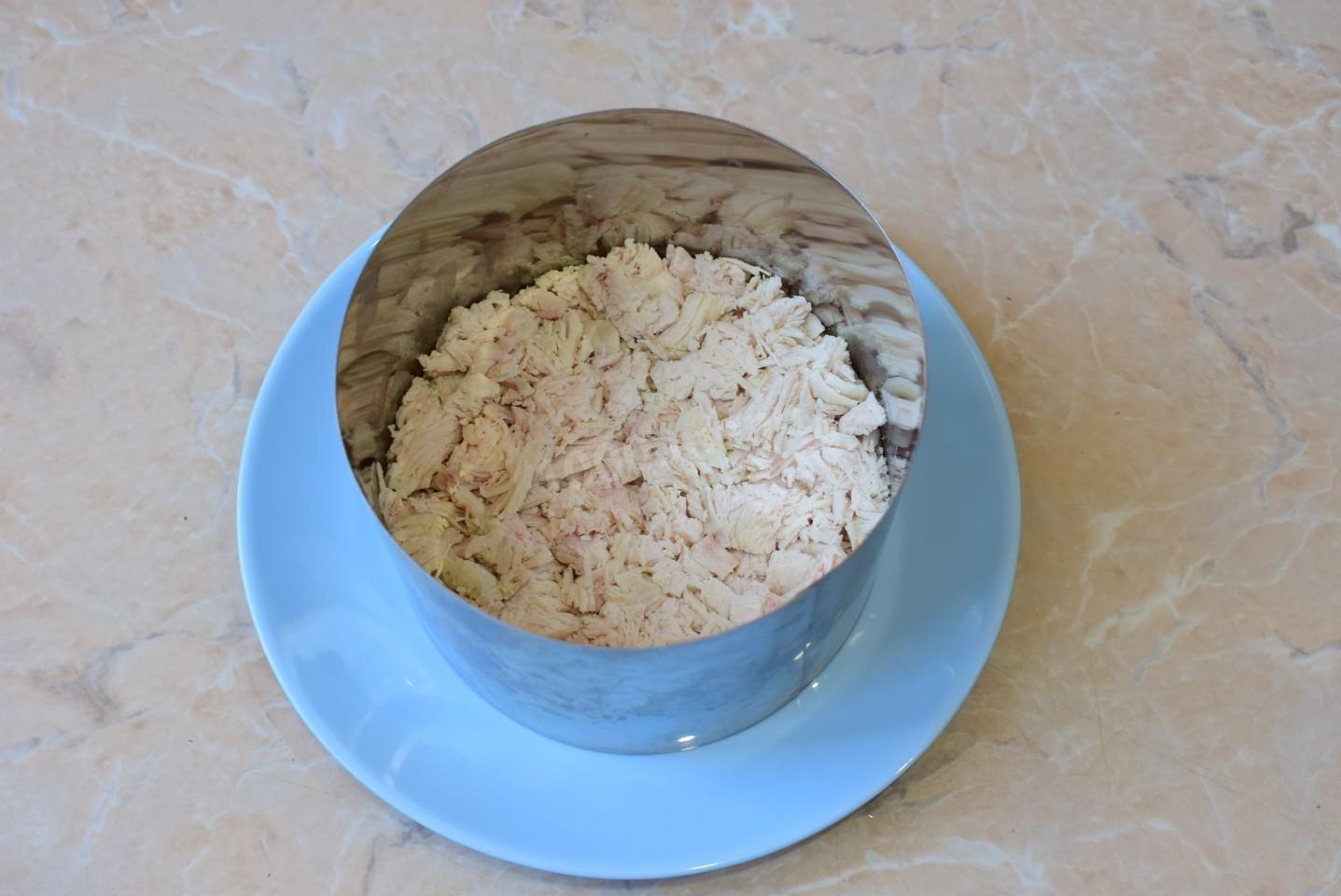 Шаг 3 приготовления Салат курица апельсин корейская морковь и сыр