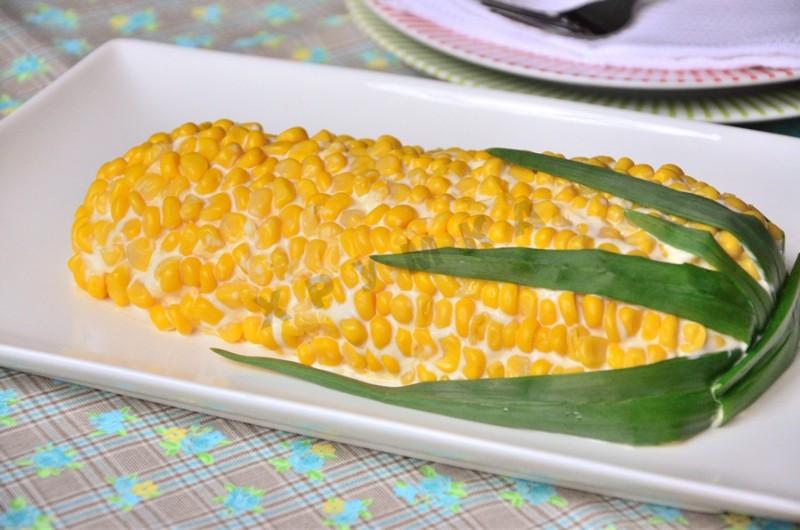 Обложка рецепта Салат початок кукурузы с курицей