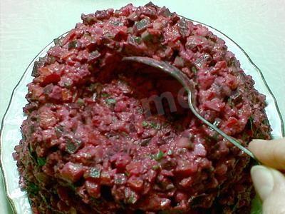 Шаг 17 приготовления Салат Ласточкино гнездо с перепелиными яйцами