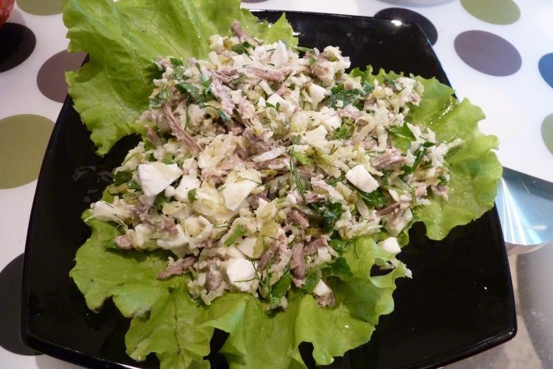 Обложка рецепта Салат из редьки с мясом
