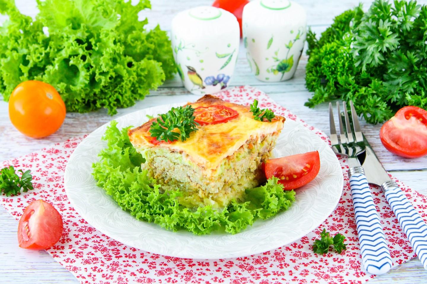 Шаг 17 приготовления Кабачки с фаршем и картофелем в духовке