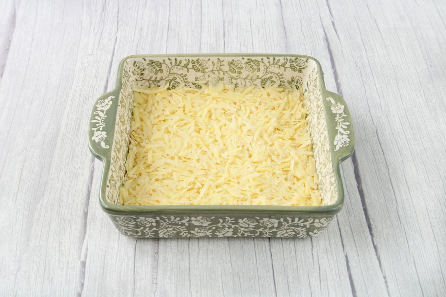 Шаг 6 приготовления Кабачки с фаршем и картофелем в духовке