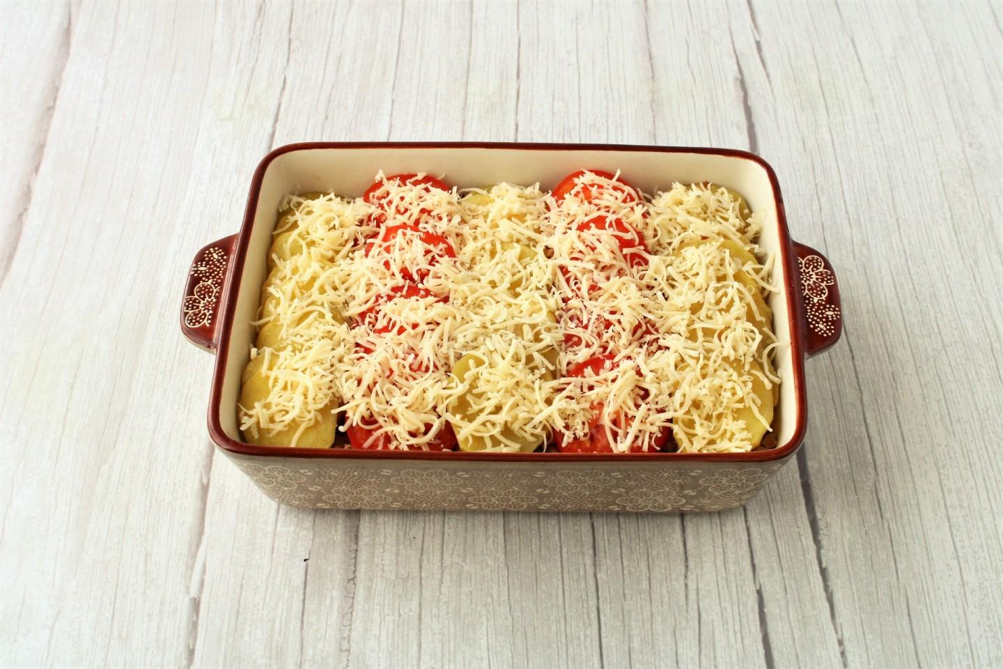 Шаг 14 приготовления Запеканка из картошки и мясного фарша в духовке