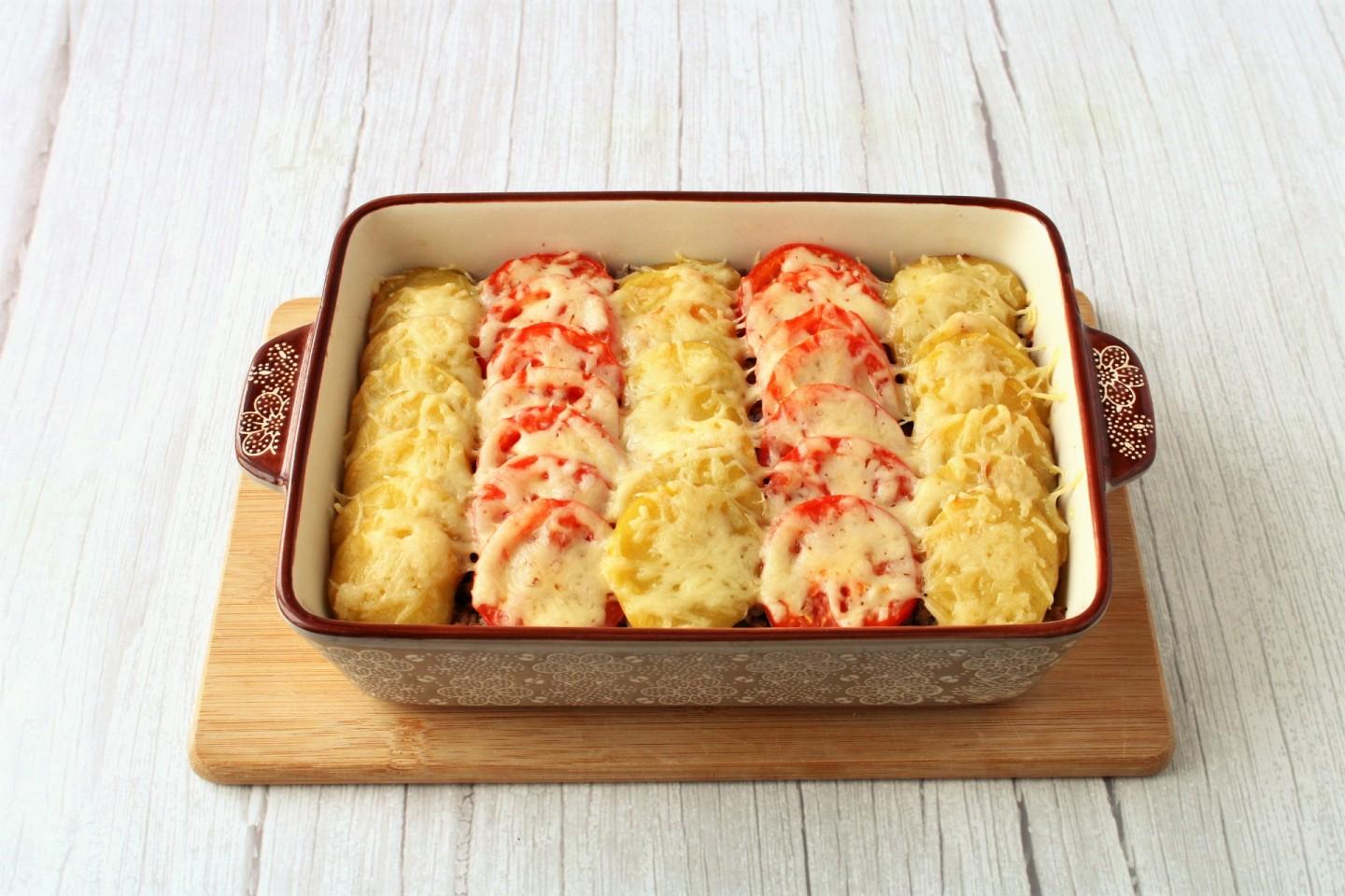 Шаг 15 приготовления Запеканка из картошки и мясного фарша в духовке