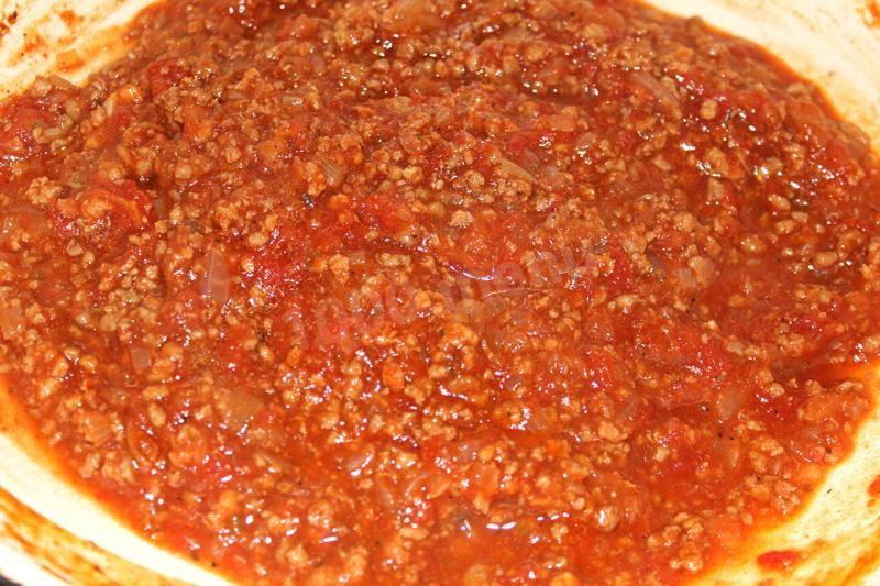 Шаг 5 приготовления Паста болоньезе с фаршем