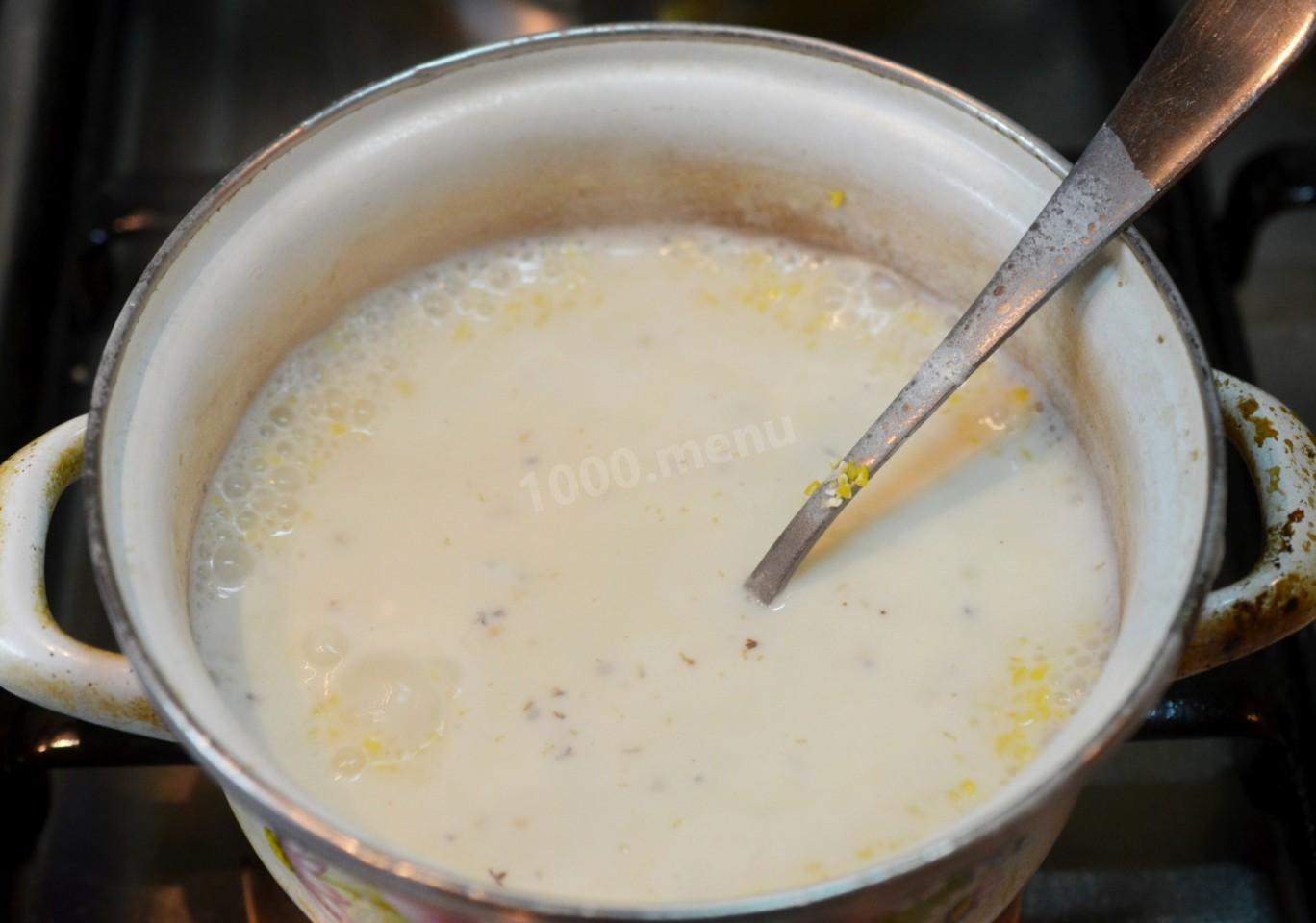 Шаг 6 приготовления Каша из кукурузной крупы на молоке