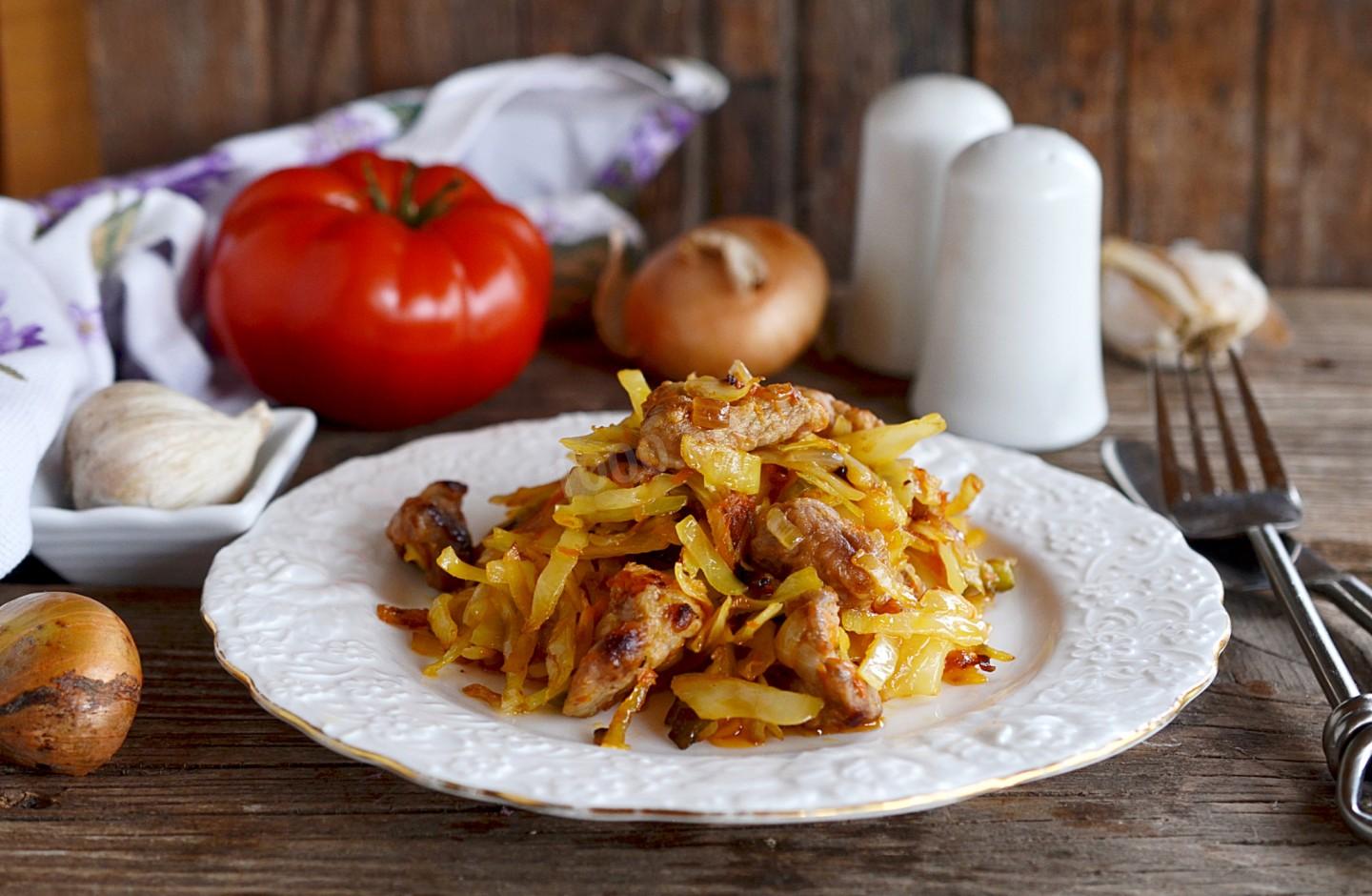 Шаг 14 приготовления Солянка из капусты с мясом свинины
