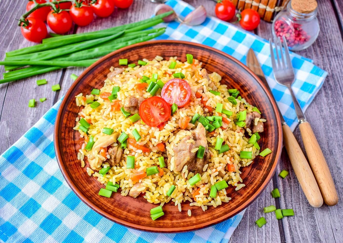 Шаг 10 приготовления Плов с басмати с курицей