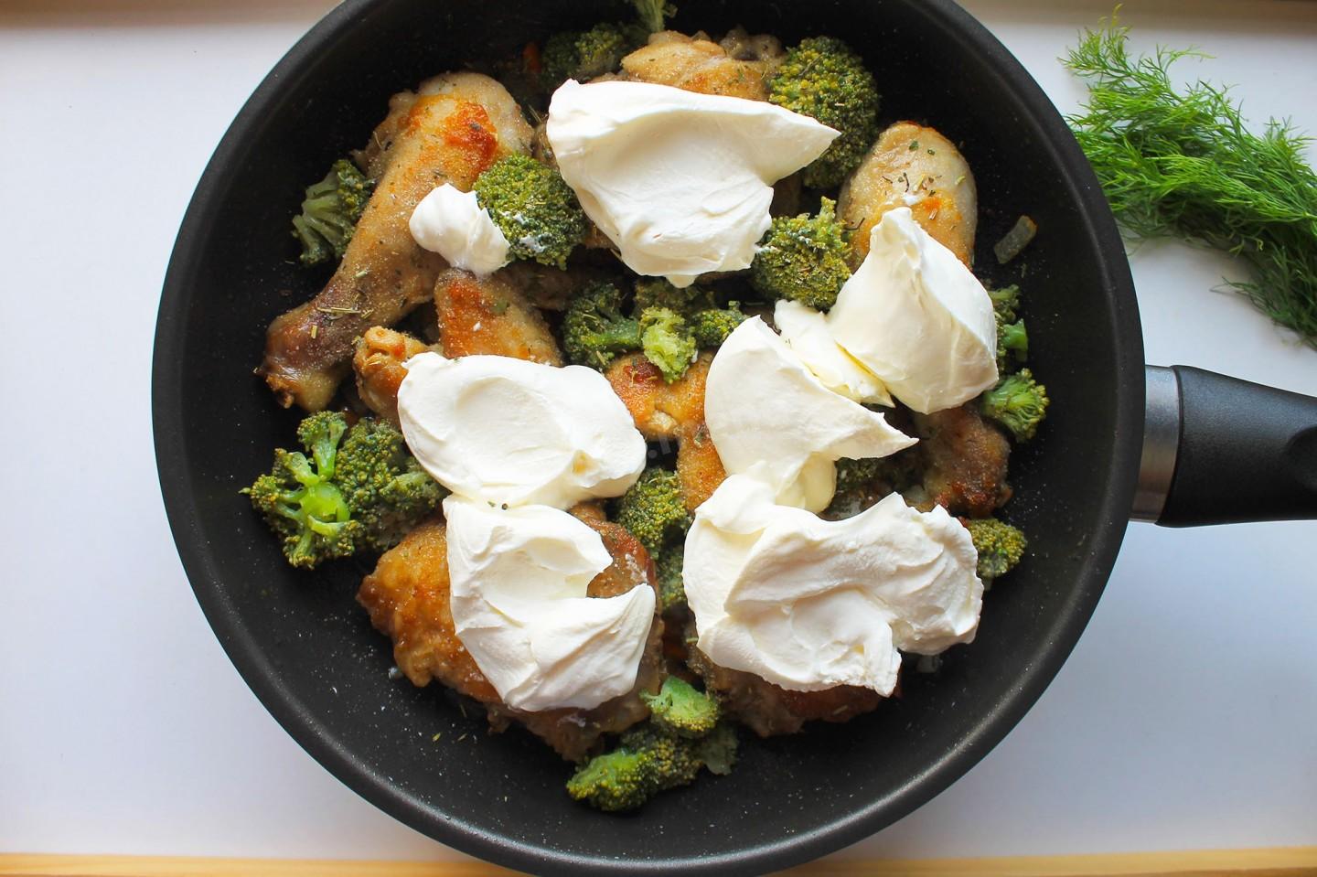 Шаг 8 приготовления Курица в сметане на сковороде